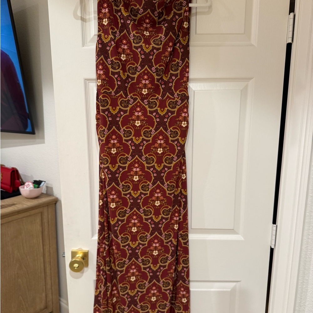 Hill House Red and Gold Floral Dress